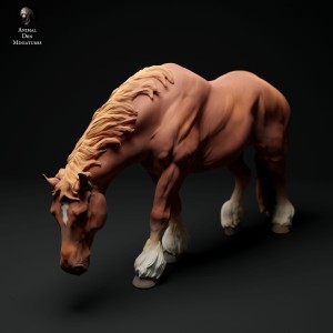 Suffolk Punch - klacz pasąca się - 1 sztuka - 1:72