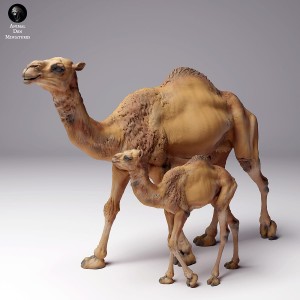Dromader camel - female with calf - set - 1:35