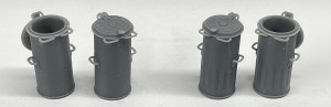 Śmietnik 110l ocynk PRL - pusty karbowany - 2 sztuki - 1:35