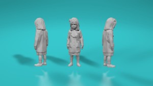Children - little girl standing 2 (pose no 2) - various scales