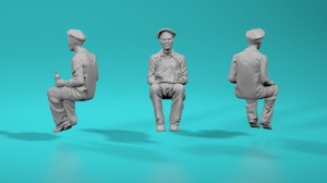 Workers - sitting (pose no 1) - various scales