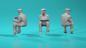 Workers - sitting (pose no 2) - various scales