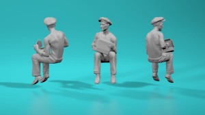 Workers - sitting (pose no 3) - various scales