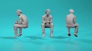 Workers - sitting (pose no 4) - various scales