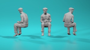 Workers - sitting (pose no 5) - various scales