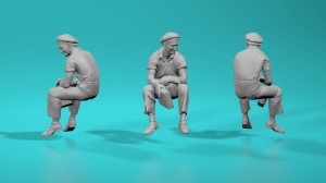 Workers - sitting (pose no 7) - various scales
