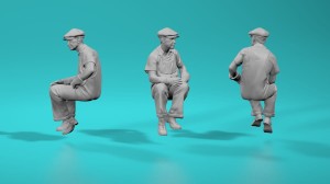 Workers - sitting (pose no 9) - various scales