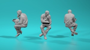 Workers - sitting (pose no 11) - various scales