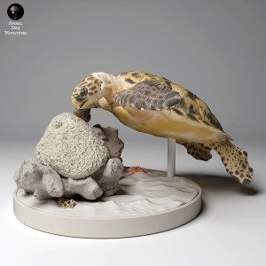 Zółw szylkretowy - jedzący - 1 sztuka - 1:72