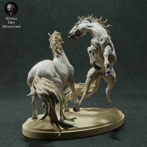 Koń typu Camargue - ogiery walczące - 1 zestaw - 1:48