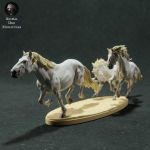 Koń typu Camargue - ogiery biegnące - 1 zestaw - 1:48