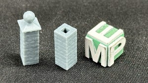 Słupek kamienny - daszek typ 1 - 4 sztuki - 1:72