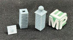 Słupek kamienny - daszek typ 2 - 4 sztuki - 1:72