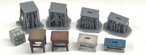 Taboret prosty niski 35x55 - 3 sztuki - 1:35