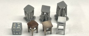 Taboret wysoki - hoker - 3 sztuki - 1:48