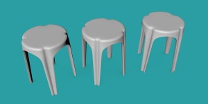 Taboret metalowy  - 3 sztuki - 1:35