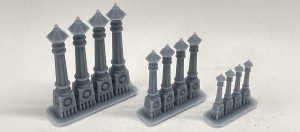 High bollards with cap (3M) - 4 pieces - 1:48