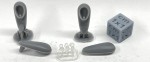 Lampa uliczna PRL wydłużona + żarówki - 2 typy - 4 sztuki - 1:43