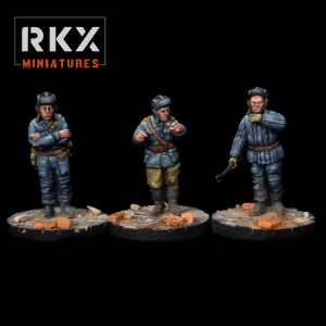 Russian tankers - WWII - 3 figures - 1:56/58 (28mm)