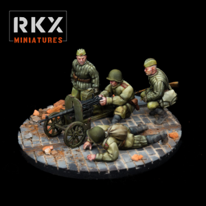 Radzieccy żołnierze z CKMem SG-43 - 2WŚ - 1 zestaw - 1:56/58 (28mm)