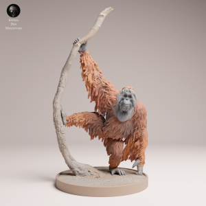 Orangutan sumatrzański - Samiec oparty o drzewo - 1 sztuka - 1:35