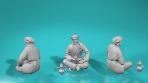 Arabs - Sitting man drinking tea - various scales