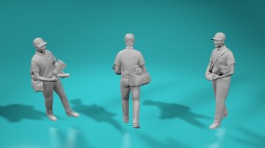 Postman/newspaper man - standing - various scales