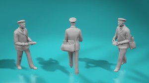 Postman walking - various scales