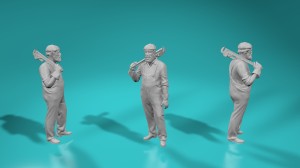 Railway worker with wrench - various scales