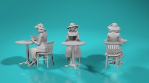 Customer - lady reading book - various scales