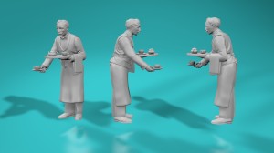 Waiter - serving an order - various scales