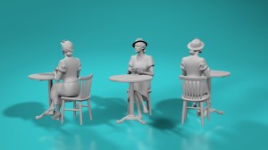 Customer - lady with a cup - version 1 - various scales