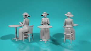 Customer - lady with a cup - version 2 - various scales