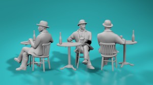 Customer - gentelman in hat - various scales