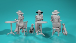 Customer - Lady with dog - various scales