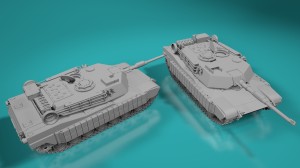 Czołg podstawowy M1A1 Abrams TUSK - otwarty właz - 1:72