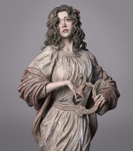 Erato - Muse with a Lyre - various scales