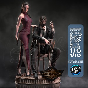 Ballerina and John Wick - various scales