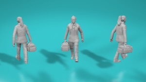 Paramedic walking - various scales