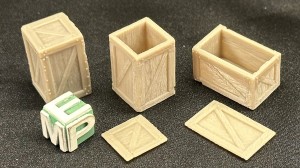 Zestaw skrzyń drewnianych - typ 1 - 10 elementów - 1:48