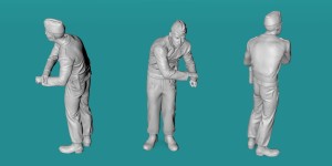 German WWII tank crew - standing in hatch