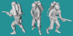 US WWII soldier - firing from flamethrower