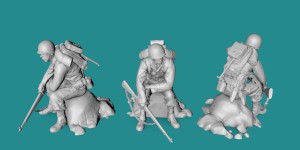 US WWII soldier - sitting on rock