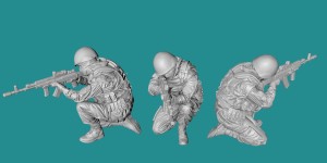 Modern US soldier - crouching