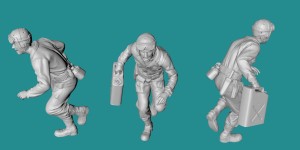 US WWII tank crew - running with jerrycan