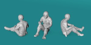 US WWII tank crew - sitting - variant 3