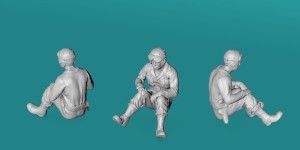 US WWII tank crew - sitting - variant 5