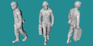 US WWII tank crew - walking