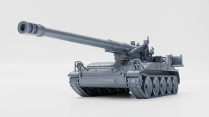M110A2 203mm howitzer - lowered gun - various scales