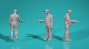 Gas station - Worker pumping fuel - various scales